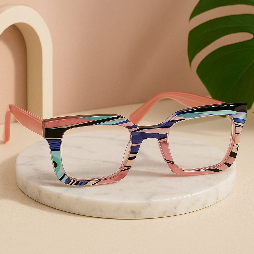 Stylish Pink and Black Women's Glasses